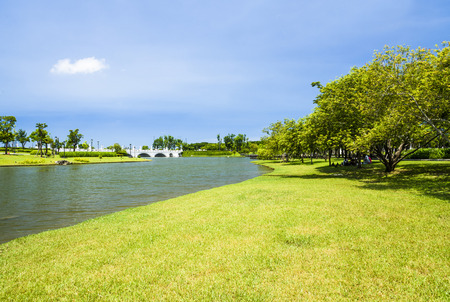 beautiful city park in Tainan, Taiwanの写真素材