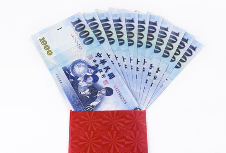 Closeup of Taiwanese currencyの写真素材