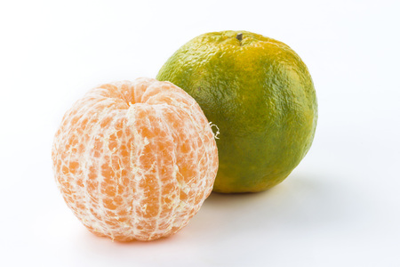 the orange on white backgroundの写真素材