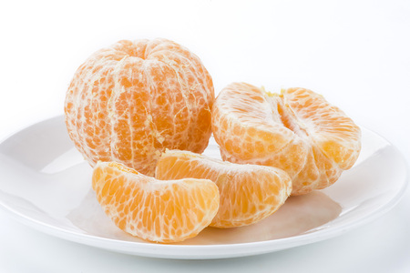 the orange on white backgroundの写真素材