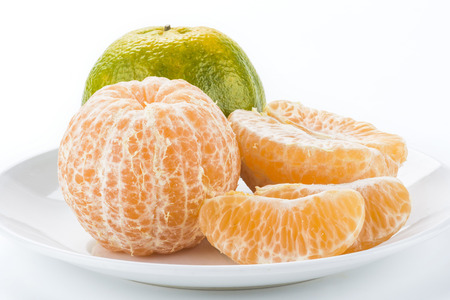 the orange on white backgroundの写真素材