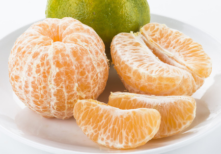 the orange on white backgroundの写真素材