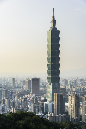 Taipei 101 Skyscraper in Taipei, TAIWAN.のeditorial素材