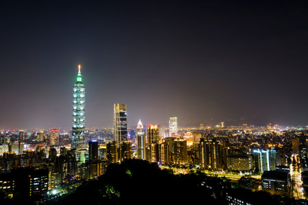 Taipei 101 Skyscraper in Taipei, TAIWANの写真素材
