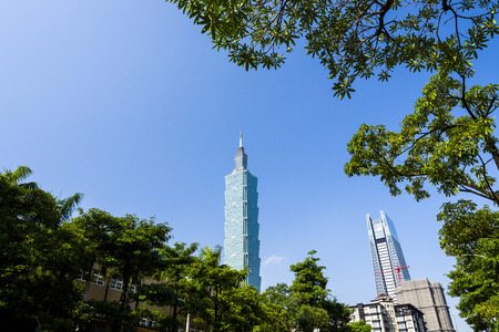 Taipei 101 Skyscraper in Taipei, TAIWAN.の写真素材