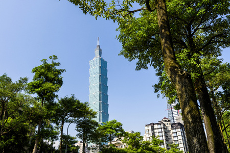 Taipei 101 Skyscraper in Taipei, TAIWAN.のeditorial素材