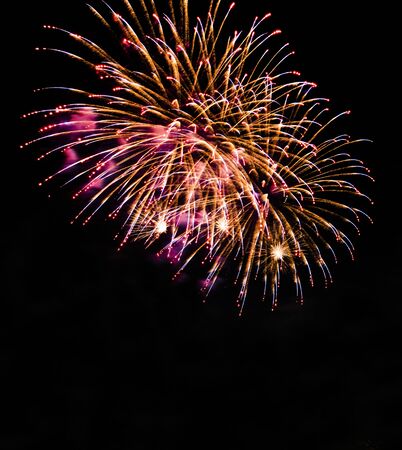 Colorful fireworks in black backgroundの写真素材