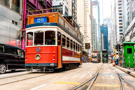 Western Market Terminus is one of the termini in Hong Kong Tramways. One of the starting points for TramOramic Tour on a 1920s-style open-top tramのeditorial素材