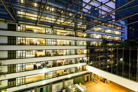 Capture the architecture and design of the landmark, PMQ (former Police Married Quarters) in Hong Kong.のeditorial素材