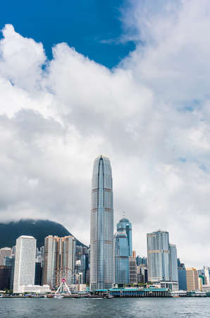 View of Victoria Harbour in Hong Kong.のeditorial素材