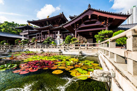 Chi Lin Nunnery, The Chi Lin Nunnery of Nan Lian Garden is situated at Diamond hill, Kowloon Hong Kong. a Tang dynasty-style temple in the garden.のeditorial素材