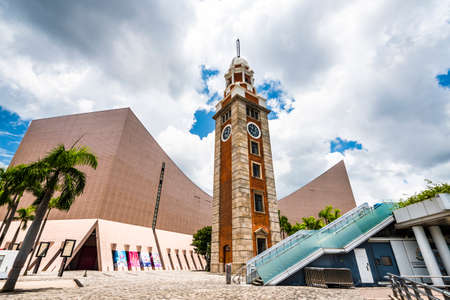The Clock Tower at Tsim Sha Tsui ferry pier is the landmark in Kowloon, Hong Kong.のeditorial素材