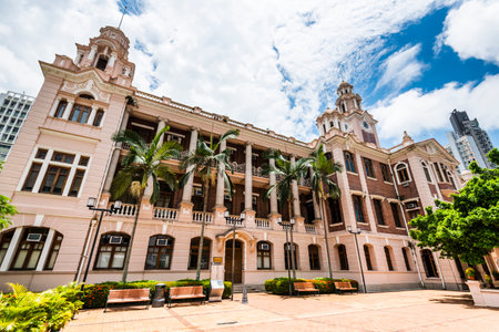 The University of Hong Kong in Pok Fu Lam, Hong Kong. Founded in 1911, it is the oldest tertiary institution in Hong Kong.のeditorial素材