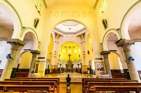 Interior view of the St. Teresa's Church building in Kowloon, Hong Kong.のeditorial素材
