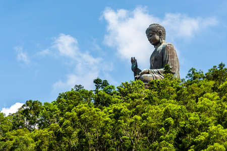 Tian Tan Buddha or Giant Buddha statue at Po Lin Monastery Ngong Ping, Lantau Island, Hong Kong, China.のeditorial素材