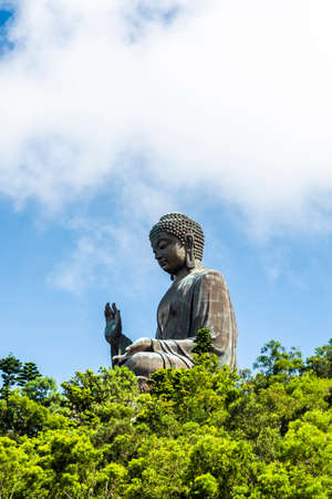 Tian Tan Buddha or Giant Buddha statue at Po Lin Monastery of Ngong Ping in Lantau Island, Hong Kong.のeditorial素材