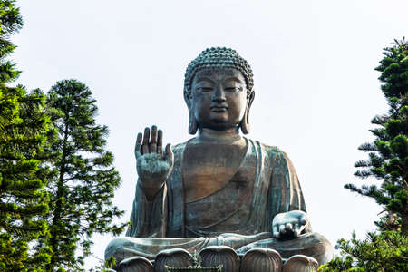 Tian Tan Buddha or Giant Buddha statue at Po Lin Monastery of Ngong Ping in Lantau Island, Hong Kong.のeditorial素材