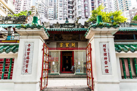 The interior of the Man Mo Temple, this is the oldest temples located Hollywood Road in Hong Kong.のeditorial素材