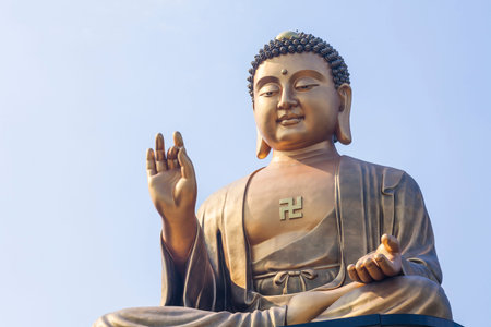 The giant Buddha statue at Fo Guang Shan in Kaohsiung, Taiwanのeditorial素材