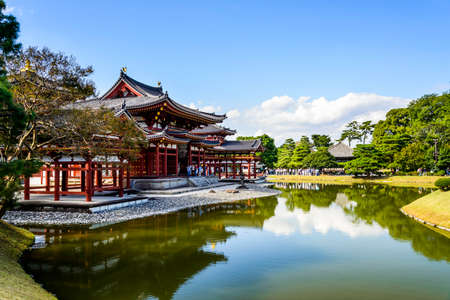 famous Byodo-in Buddhist temple in Kyoto, Japan,のeditorial素材