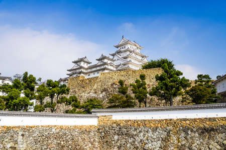 View of Himeji Castle in Kansai, Japan, considered as Japan's most spectacular castle and popular tourist destination.のeditorial素材