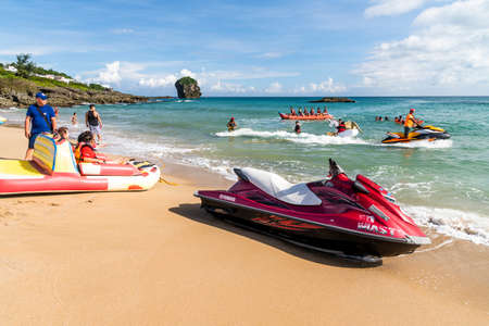 Jet ski on the Sandy beach near Chuanfanshi Coast in Kenting National Park of Pingtung, Taiwanのeditorial素材