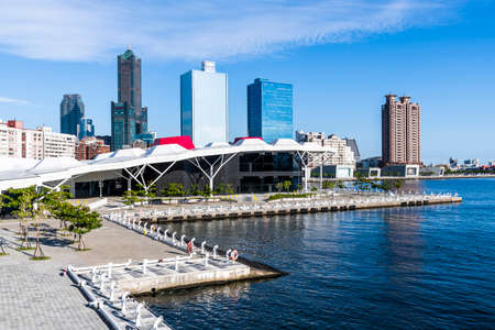 Modern architectural landscape along the Glory Pier in the port of Kaohsiung, Taiwanのeditorial素材