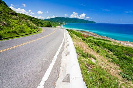 landscape view of the road in the Kenting National Park of Pingtung, Taiwan.の写真素材