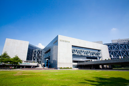 Building view of the National Science and Technology Museum in Kaohsiung, Taiwan. It is the first museum of applied science and technology in Taiwanのeditorial素材