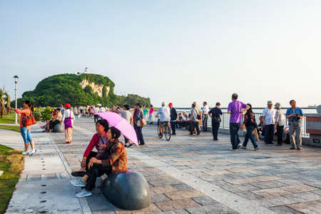 Chinese tourists are visiting the Xiziwan Scenic Area in Kaohsiung, Taiwan.のeditorial素材