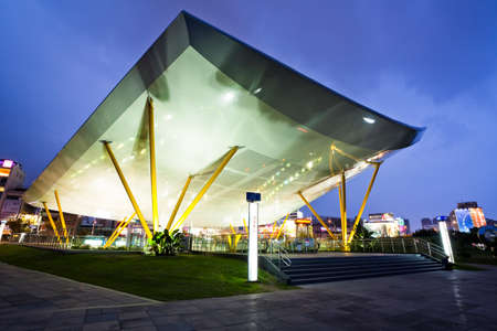 Building View of the Central Park Station of Kaohsiung MRT in Taiwan, is one of the stops on the Red Line of the Kaohsiung MRT.のeditorial素材