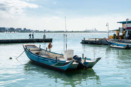 View of First Tamsui Fishing Harbor in New Taipei City, Taiwan. it's one of the attractions on the north coast and Guanyinshan national scenic area.のeditorial素材