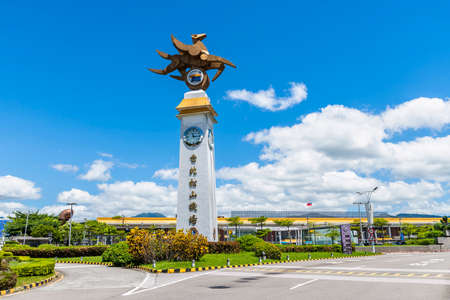 Building view of international passenger terminal at Taipei International Airport (Songshan Airport). it is the first airport in Taiwanのeditorial素材