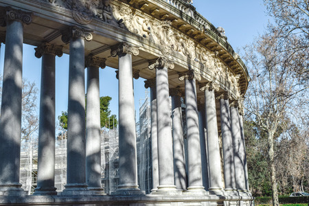 Monument to Alfonso XII in Retiro Park, Madrid, Spainの写真素材