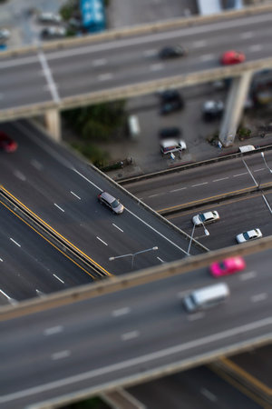 Express way with tilt-shift effect in Bangkok