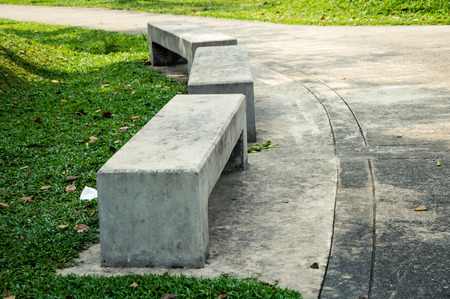 Concrete park benchの写真素材