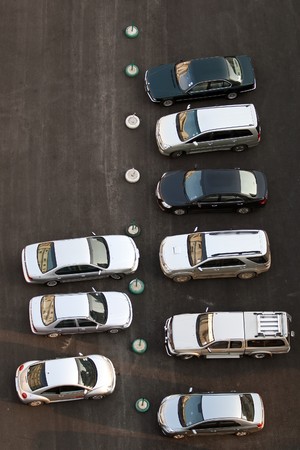 Several car in parking lotの写真素材