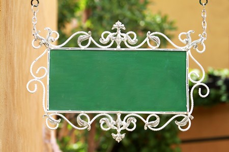 Blank green signboardの写真素材