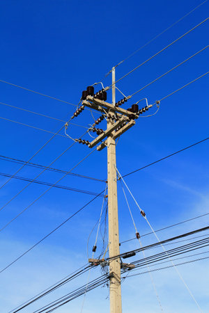 Traditional above ground high voltage pole and lines
