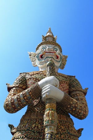 Giant Garuda Sculpture in Thai temple の写真素材