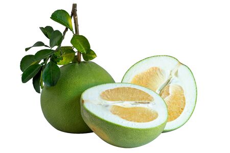 Pummelo isolated on white backgroundの写真素材