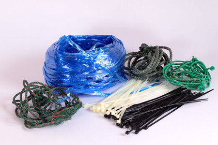 Various types of rope Isolated on white background