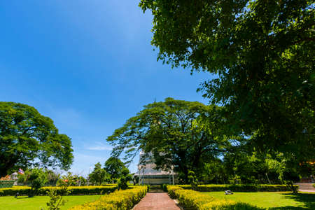 Phra Si Suriyothai Chedi at Suan Luang Sob Sawan Temple Phra Nakhon Si Ayutthaya Province in Thailandの写真素材