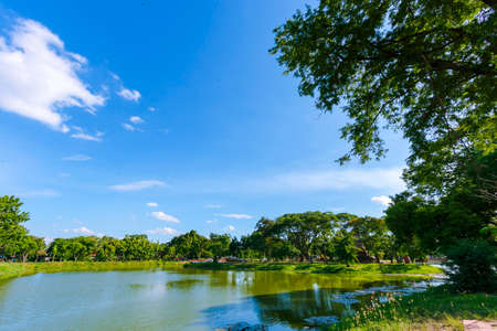 View of Phra Nakhon Si Ayutthaya Old Town in Ayutthaya Province in Thailandの写真素材