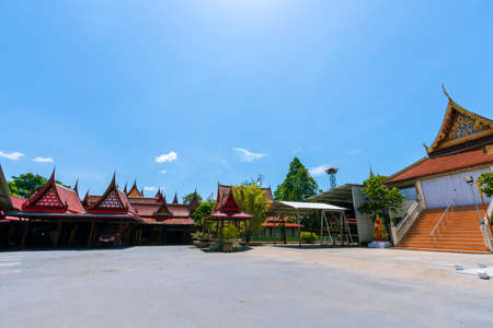 Wat Kudi Thong is a beautiful temple in Pathum Thani Province in Thailand.の写真素材