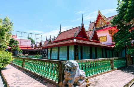 Wat Kudi Thong is a beautiful temple in Pathum Thani Province in Thailand.の写真素材