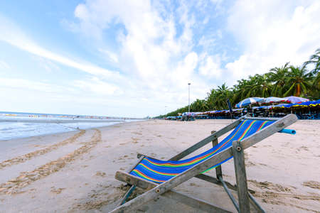 The sea view and Bangsaen beach are popular tourist attractions in Chonburi province.の写真素材