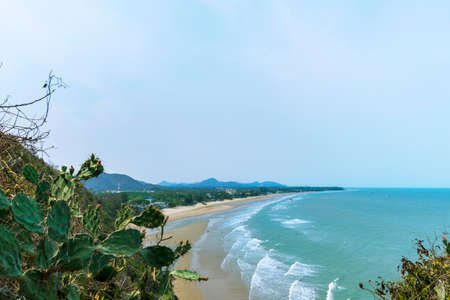 Sea views with beaches and mountains under a clear sky.の写真素材