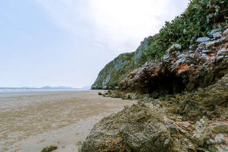 Sea views with beaches and mountains under a clear sky.の写真素材