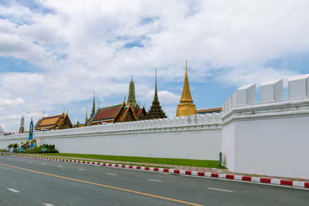 Temple of the Emerald Buddha in Bangkok in Thailand.の写真素材